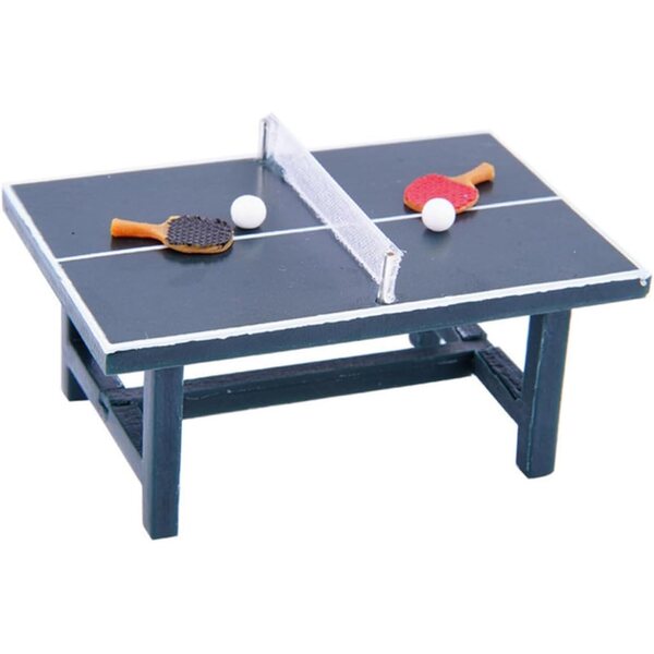 HEMOTON Mini Tavolo da Ping Pong in Legno per Casa delle Bambole e Decorazione