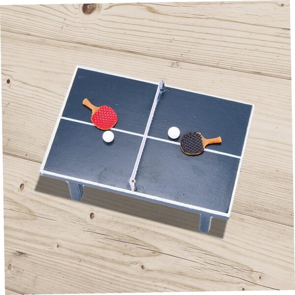 HEMOTON Mini Tavolo da Ping Pong in Legno per Casa delle Bambole e Decorazione