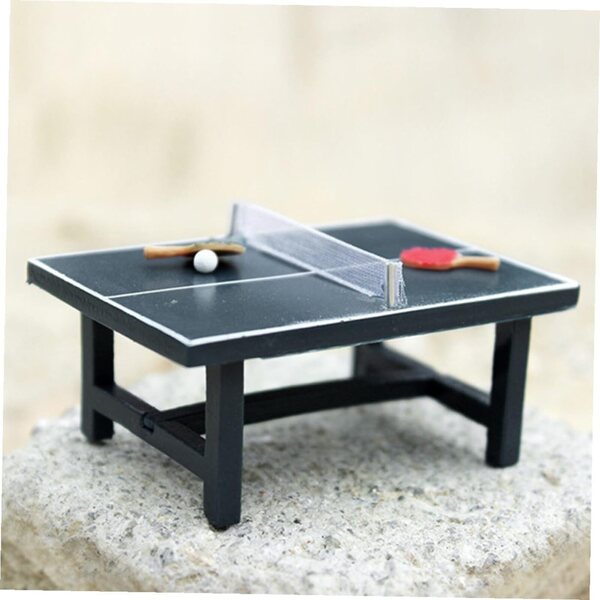 HEMOTON Mini Tavolo da Ping Pong in Legno per Casa delle Bambole e Decorazione