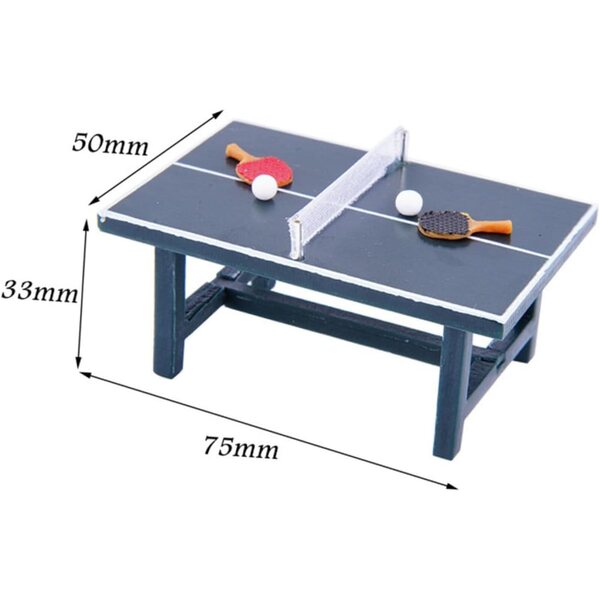 HEMOTON Mini Tavolo da Ping Pong in Legno per Casa delle Bambole e Decorazione