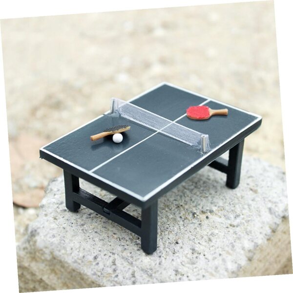 HEMOTON Mini Tavolo da Ping Pong in Legno per Casa delle Bambole e Decorazione