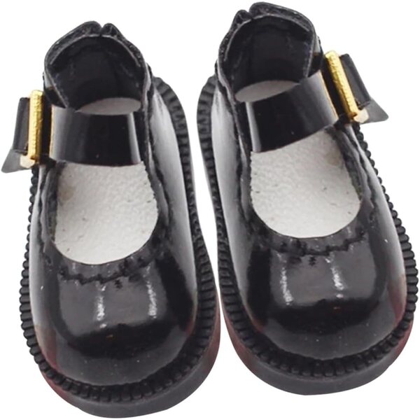 Mini Scarpe Nere in Tessuto per Bambole - Accessori Creativi e Decorativi 3,2 cm