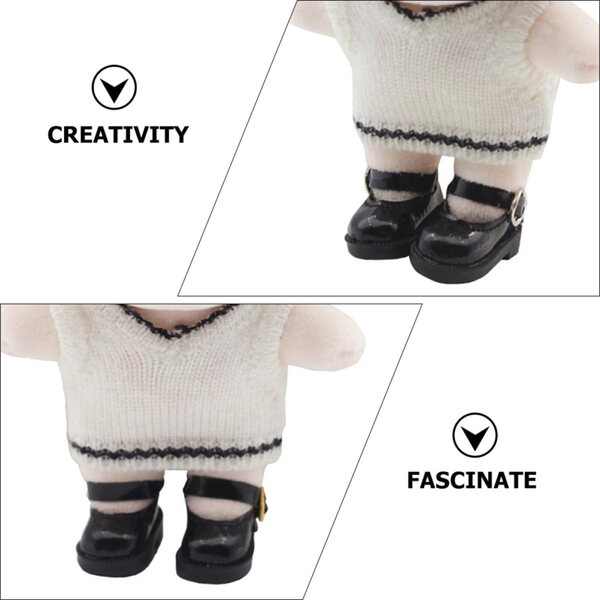 Mini Scarpe Nere in Tessuto per Bambole - Accessori Creativi e Decorativi 3,2 cm