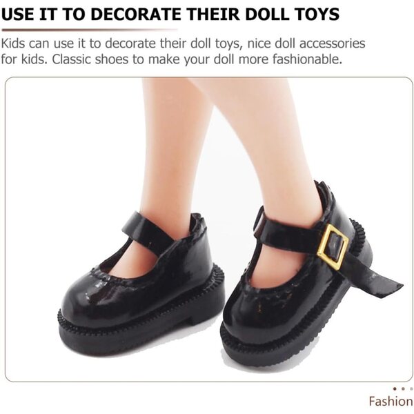 Mini Scarpe Nere in Tessuto per Bambole - Accessori Creativi e Decorativi 3,2 cm
