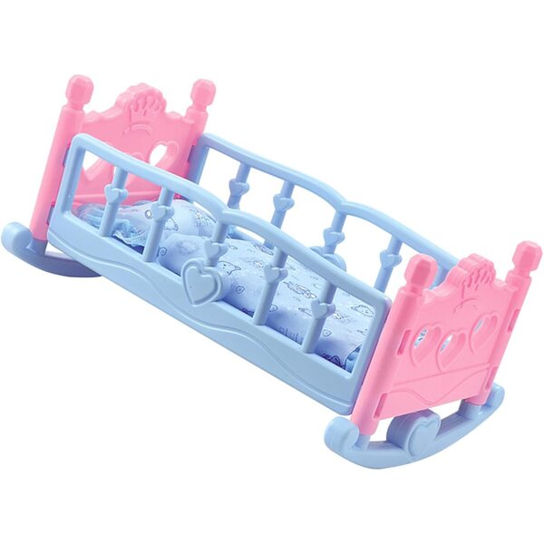 Letto per Bambole in Legno Resistente con Coperta Casual - Mobili Casa Miniature