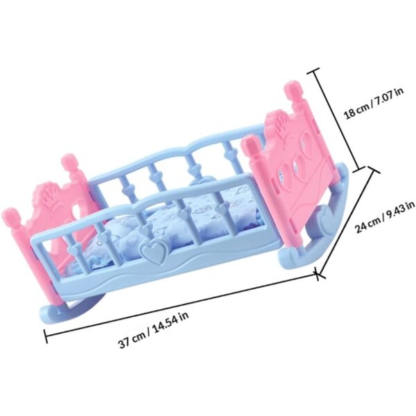 Letto per Bambole in Legno Resistente con Coperta Casual - Mobili Casa Miniature