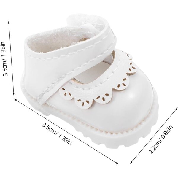 Mini Scarpe Bianche in PU per Bambole da 17 cm - Accessori Eleganti e Dettagliati