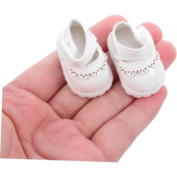 Mini Scarpe Bianche in PU per Bambole da 17 cm - Accessori Eleganti e Dettagliati