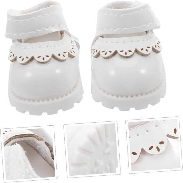 Mini Scarpe Bianche in PU per Bambole da 17 cm - Accessori Eleganti e Dettagliati