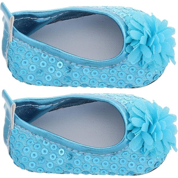 18-Zoll-Puppenschuhe in Himmelblau mit Glitzer für Rollenspiele und Partys