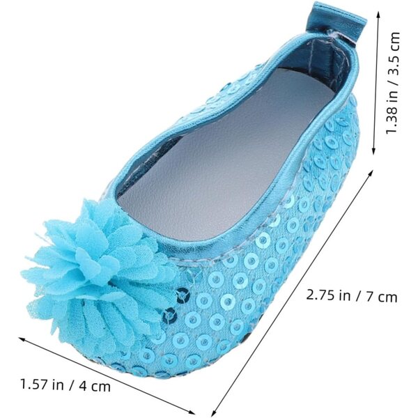 18-Zoll-Puppenschuhe in Himmelblau mit Glitzer für Rollenspiele und Partys