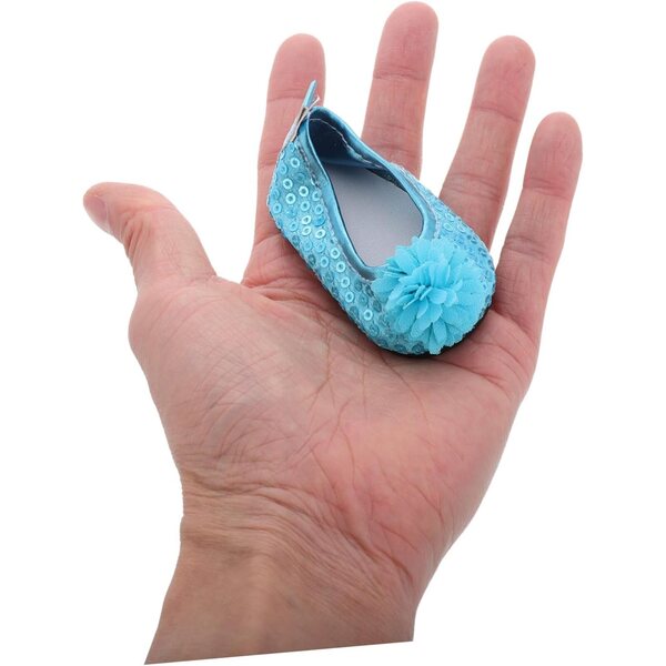 18-Zoll-Puppenschuhe in Himmelblau mit Glitzer für Rollenspiele und Partys