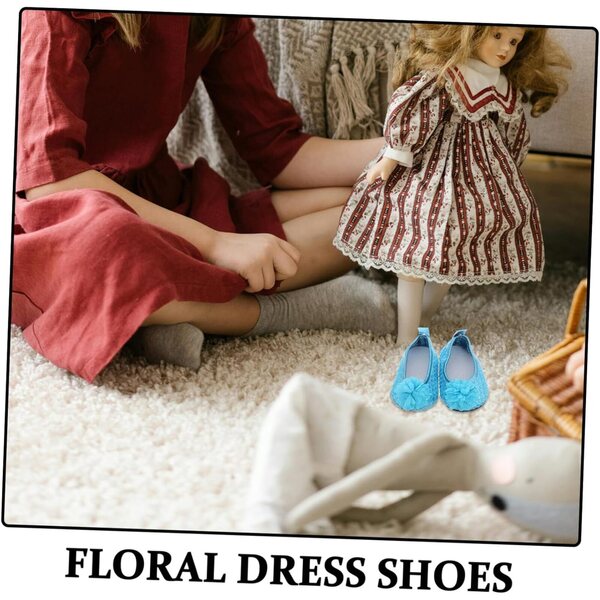 18-Zoll-Puppenschuhe in Himmelblau mit Glitzer für Rollenspiele und Partys
