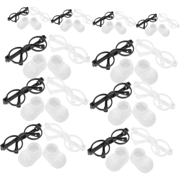 Set Mini Scarpe e Occhiali per Bambole - Accessori Stile Realistico per Figurine e Decorazioni