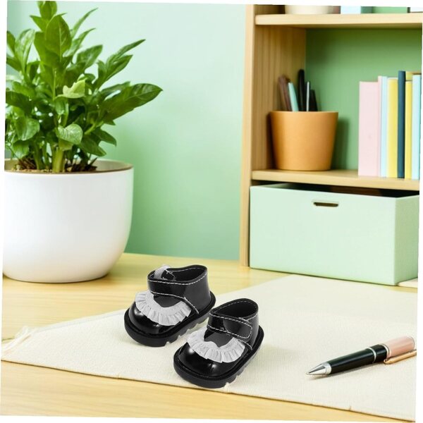 2 Paia Scarpe Miniature in PU per Bambole - Accessori di Costume e Decorazione