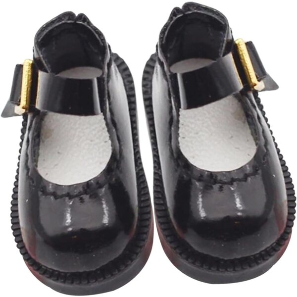 Scarpe Miniature in Tessuto Nero 3,2 cm per Bambole BJD Accessori Decorativi