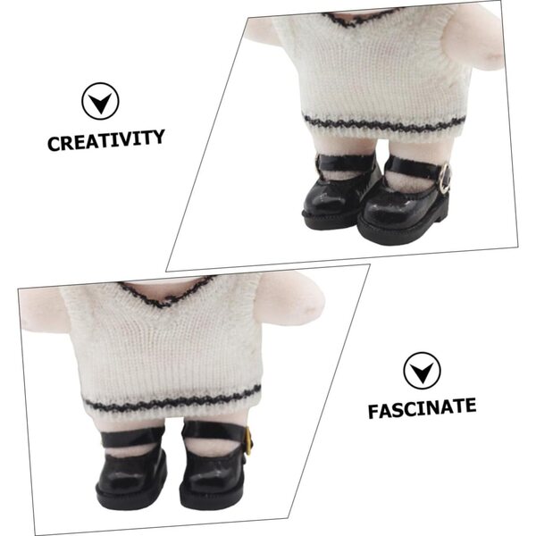 Miniaturschuhe aus schwarzem Stoff 3,2 cm für dekorative Accessoires für BJD-Puppen