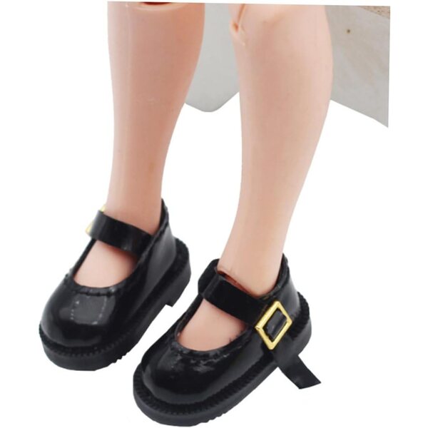 Miniaturschuhe aus schwarzem Stoff 3,2 cm für dekorative Accessoires für BJD-Puppen