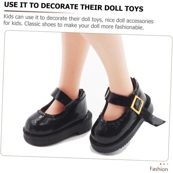 Miniaturschuhe aus schwarzem Stoff 3,2 cm für dekorative Accessoires für BJD-Puppen