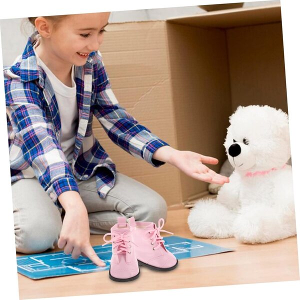 PU-Stiefel für 18-Zoll-Puppen – Rosa Langlebige und realistische Modeaccessoires