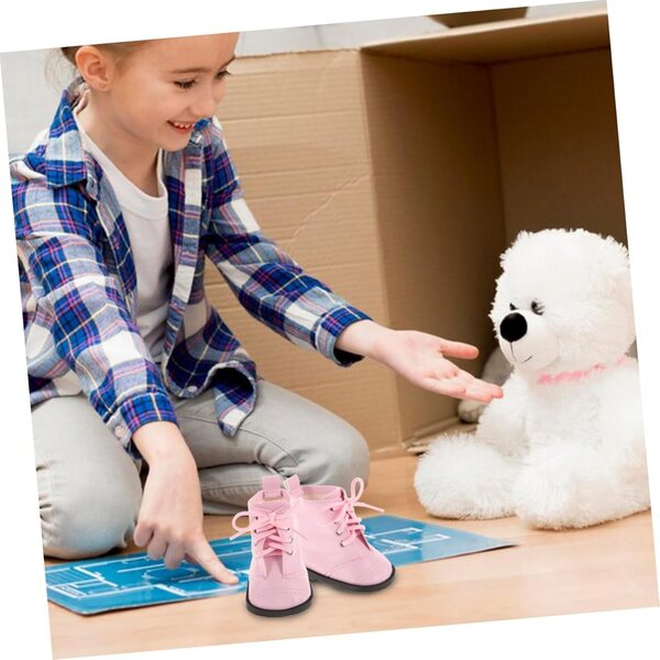 18 Zoll rosa PU-Puppenflaschen, langlebig und bequem, Miniaturzubehör