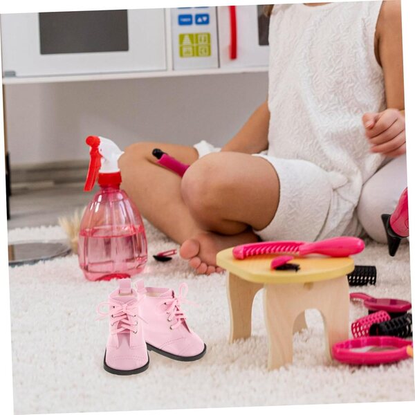 18 Zoll rosa PU-Puppenflaschen, langlebig und bequem, Miniaturzubehör