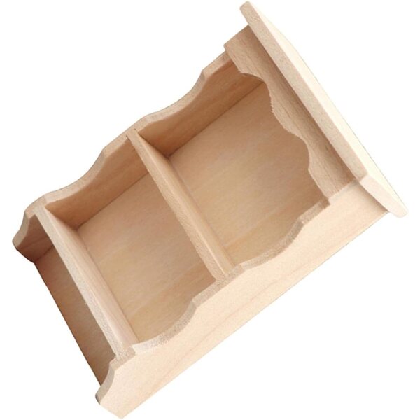 Mikinona Miniatur-Wandregal aus Holz für Puppenhaus 8,8 x 6,3 cm