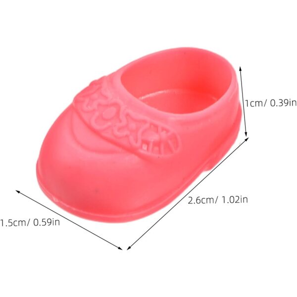 ORFOFE 4 Paar flache Mini-Schuhe für 17-cm-Puppen, rot, schwarz und weiß