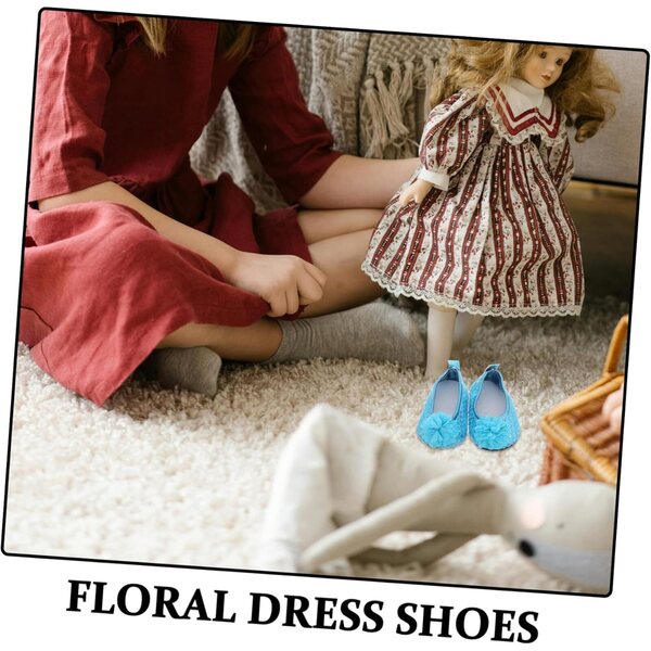 Paillettenschuhe für Puppe, funkelndes Blau, elegantes Zubehör, Miniaturgröße