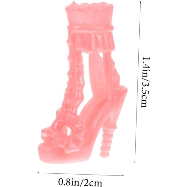 Mini Scarpe Trasparenti per Bambole 30 cm - 15 Paia di Scarpe Creative in Plastica