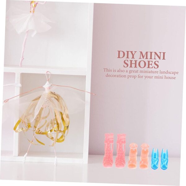 Mini Scarpe Trasparenti per Bambole 30 cm - 15 Paia di Scarpe Creative in Plastica