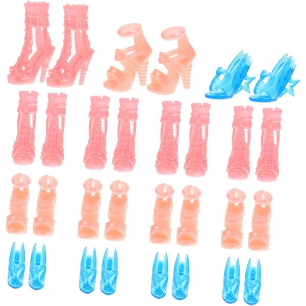 15 Paar verschleißfeste Mini-Puppenschuhe – simulierte High Heels, kreative Accessoires