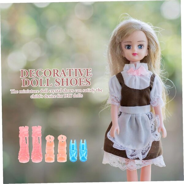 15 Paia Mini Scarpe Resistenti a Usura per Bambole - Tacchi Alti Simulati, Accessori Creativi