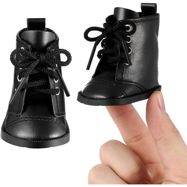 Bottine bambole Miniature 18 Pouces in PU Nero Leggere e Lavabili Decorazione