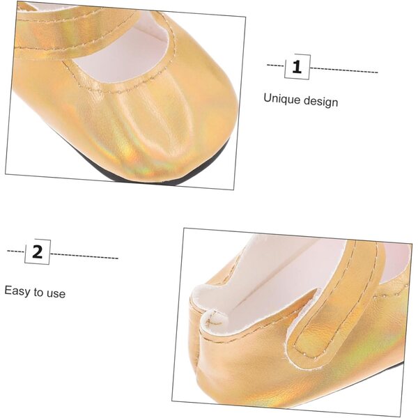 Elegante und langlebige goldene Miniatur-Puppenschuhe für kreative kleine Mädchen