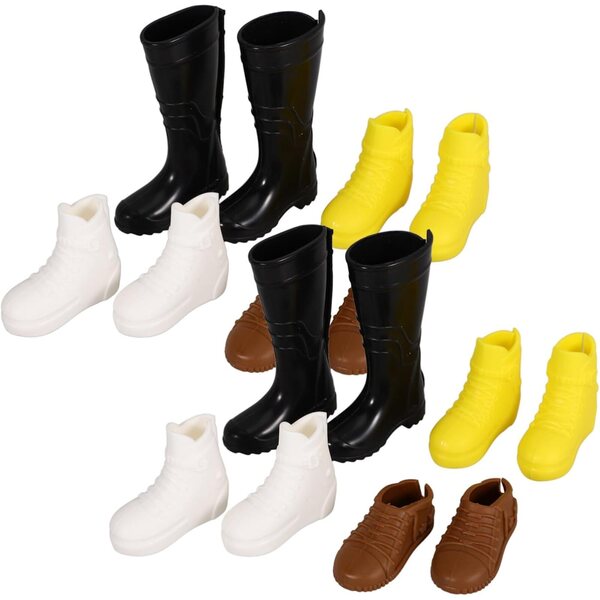 Set 8 Paia Scarpe Miniature in Plastica per Bambole da 30 cm, Decorazioni Creative