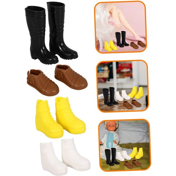 Set 8 Paia Scarpe Miniature in Plastica per Bambole da 30 cm, Decorazioni Creative