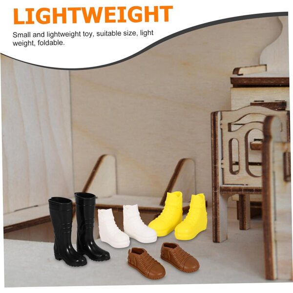 Set 8 Paia Scarpe Miniature in Plastica per Bambole da 30 cm, Decorazioni Creative