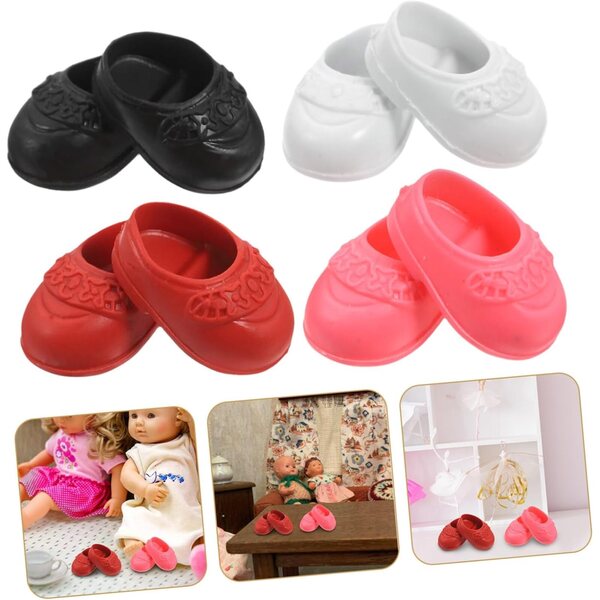 Ballerine Miniature per Bambole 17 cm - 4 Paia Multicolori Scarpe Piatte Unisex