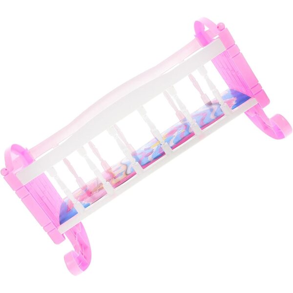 HEMOTON Mini Culla per Bambole 14 Pollici in Plastica Colorata, Letto Giocattolo per Casa delle Bambole
