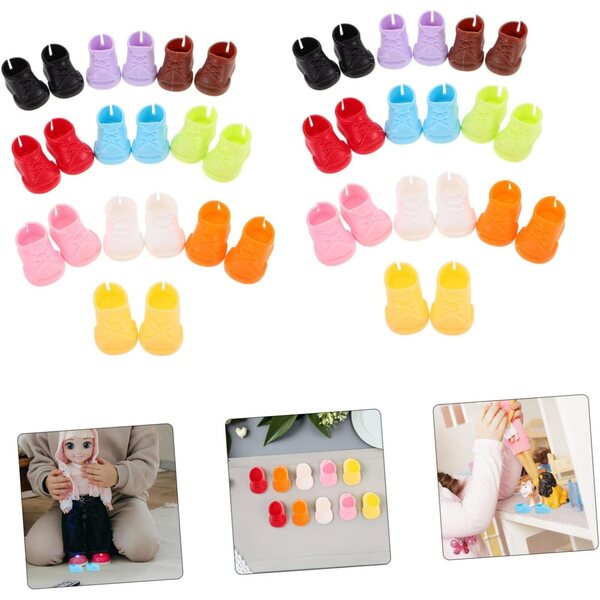40 Paia Scarpe Miniature per Bambole Basse Colorate Accessori Decorativi Casa Bambole