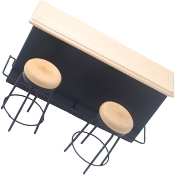YARNOW Set Mini Bar in Legno con Bancone e 2 Sgabelli per Casa delle Bambole