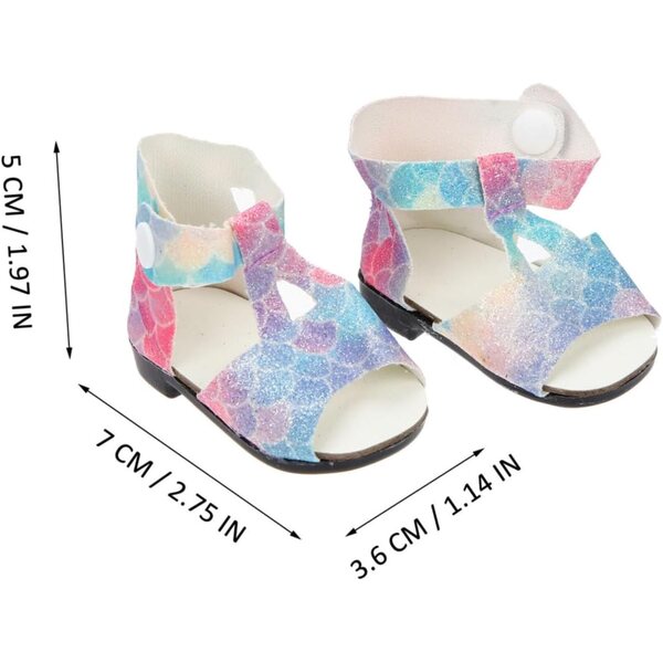 Mini Scarpe per Bambole 18 Pollici, Scarpe Estive in Plastica Resistenti e Decorative