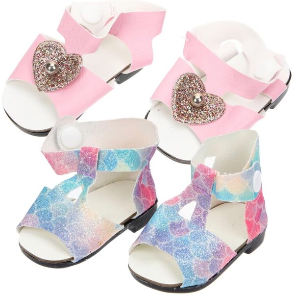Mini Scarpe per Bambole 18 Pollici, Scarpe Estive in Plastica Resistenti e Decorative