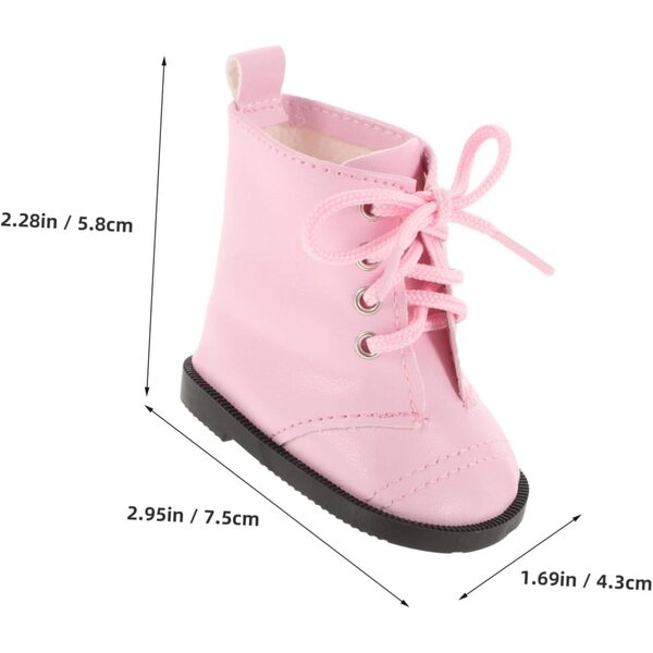 Miniatur-Bottine für Puppen für Mädchen 18 Zoll in rosa PU – dekoratives und modisches Accessoire