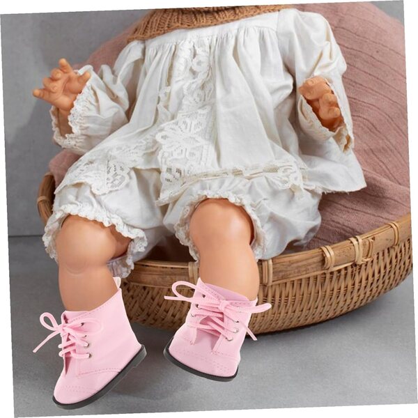 Miniatur-Bottine für Puppen für Mädchen 18 Zoll in rosa PU – dekoratives und modisches Accessoire