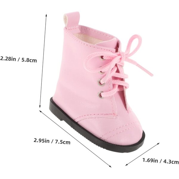 Rosa Stiefeletten für 18-Zoll-Puppen – langlebige und stilvolle Mini-PU-Schuhe