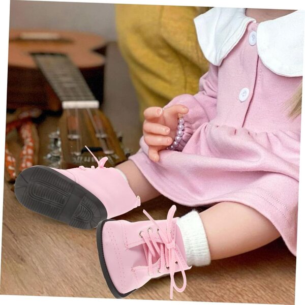 Rosa Stiefeletten für 18-Zoll-Puppen – langlebige und stilvolle Mini-PU-Schuhe