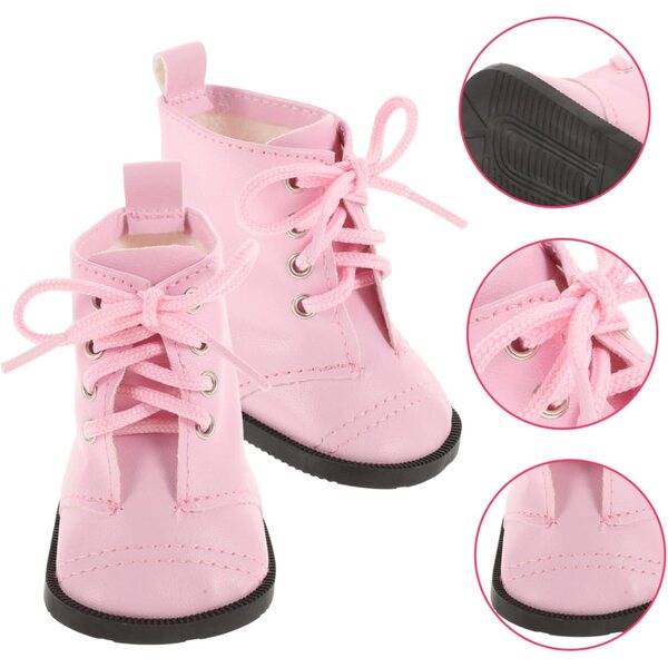 Rosa Stiefeletten für 18-Zoll-Puppen – langlebige und stilvolle Mini-PU-Schuhe