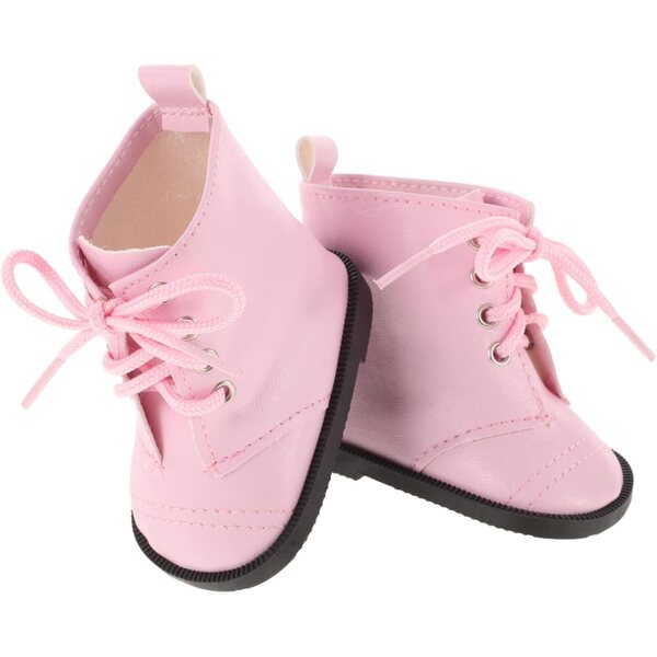 Miniaturschuhe für 18-Zoll-Puppen – langlebige und dekorative rosa PU-Stiefeletten